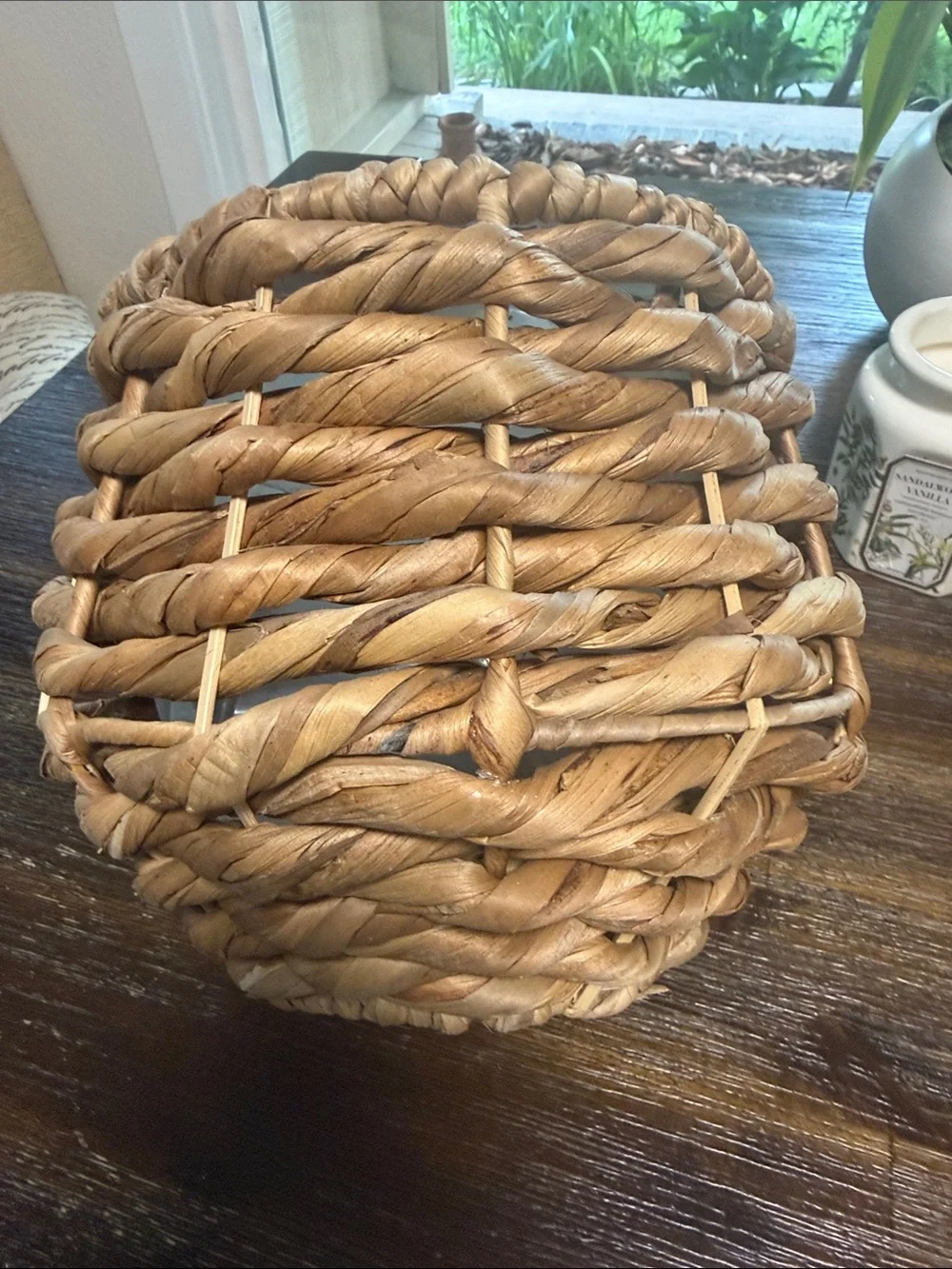 Handwoven Natural Seagrass Decorative Basket - Brown